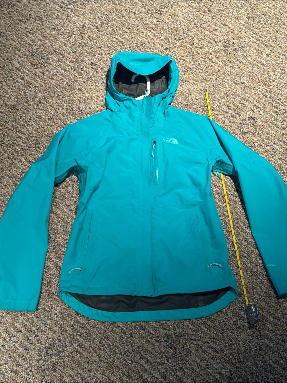 The North Face Women's Teal Rain Jacket, Size Small, Goretex, Good Condition